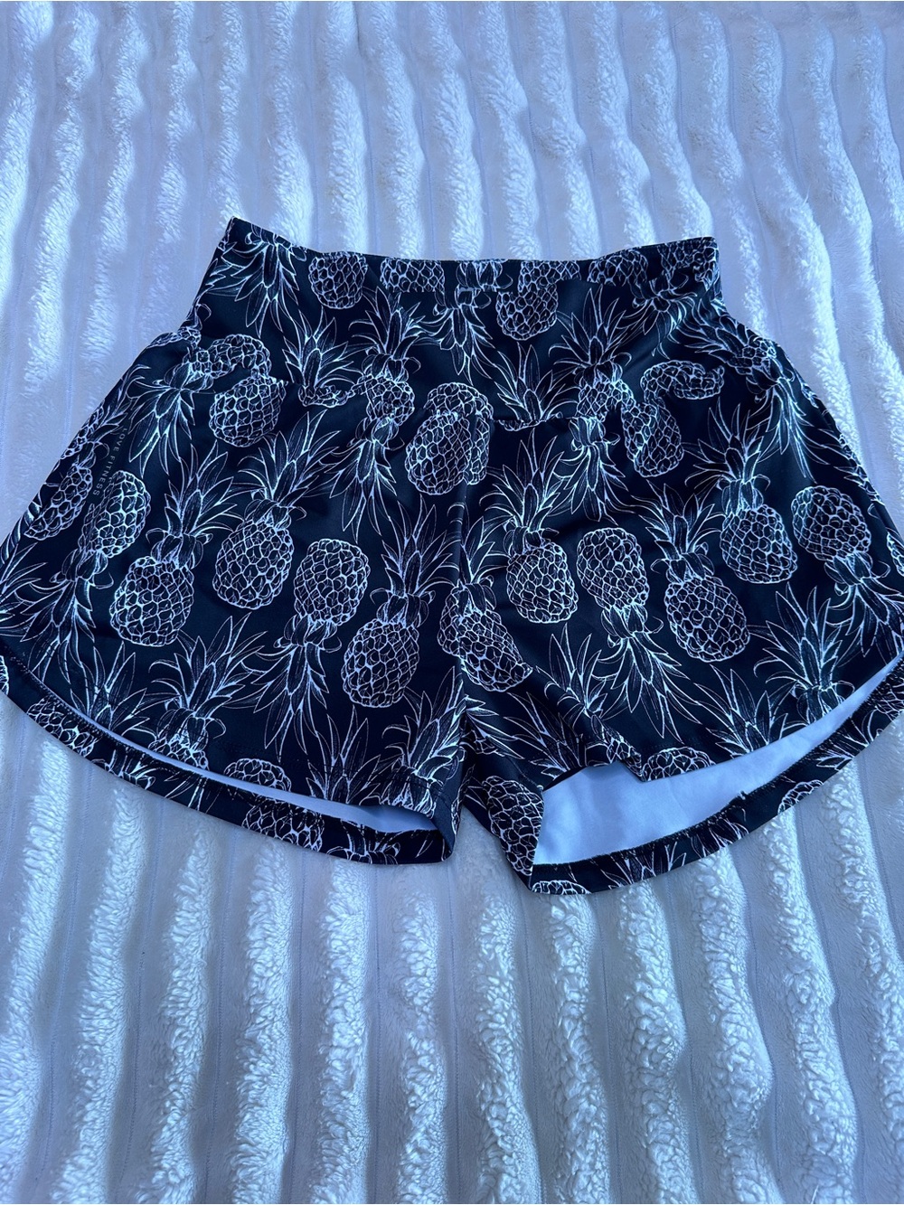 Love Fitness pineapple shorts! Black and white XS